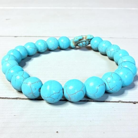 Turquoise Stretch Turtle Bracelet New - Picture 3 of 3